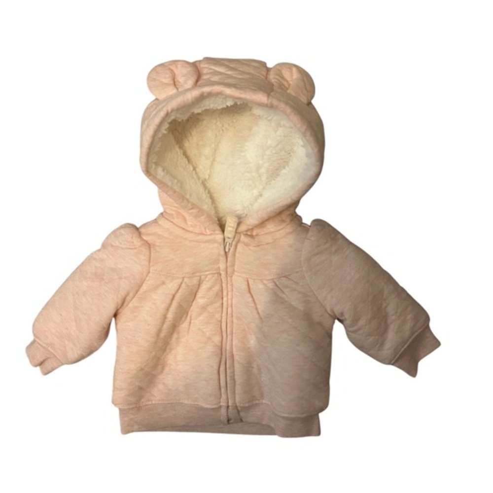 Pink Quilted Baby girl Jacket with Ears- newborn NWOT simple joys